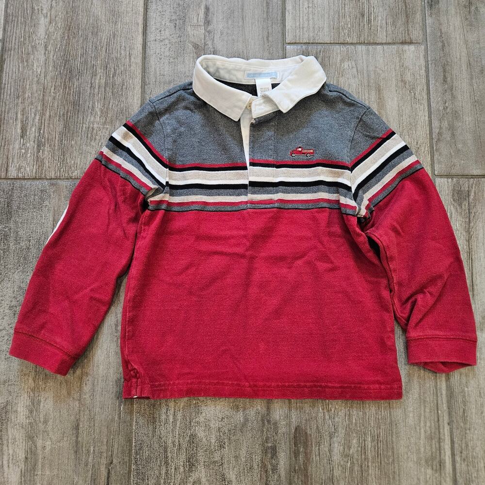 Janie and Jack Polo Shirt Boys 4T Stripe Long‎ Sleeve Classic Preppy Fall Winter